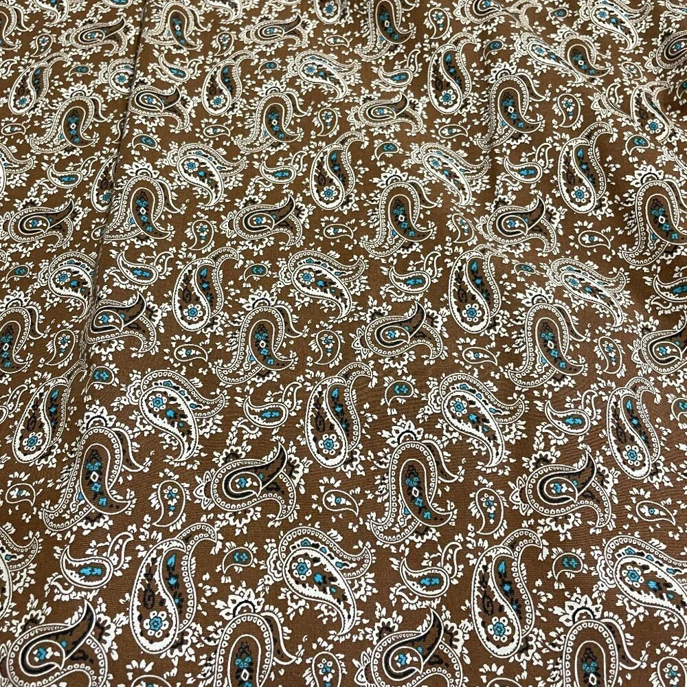 Cinch Shirt Men's Large Brown 100% Cotton Paisley Long Sleeve Button Up Western - Picture 12 of 13